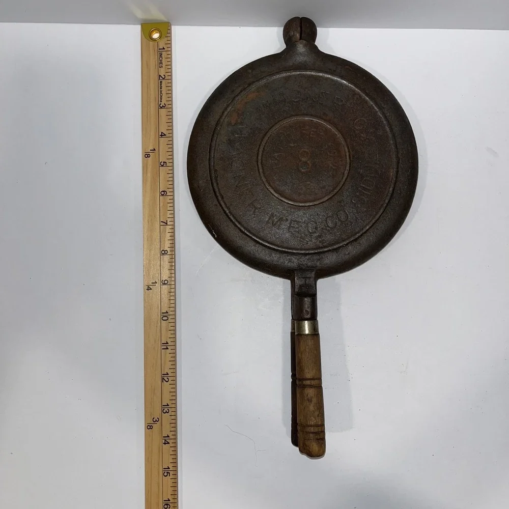 Wagner Mfg Co Sidney O Cast Iron Waffle Iron Paddles No 8 Wood Handle Antique